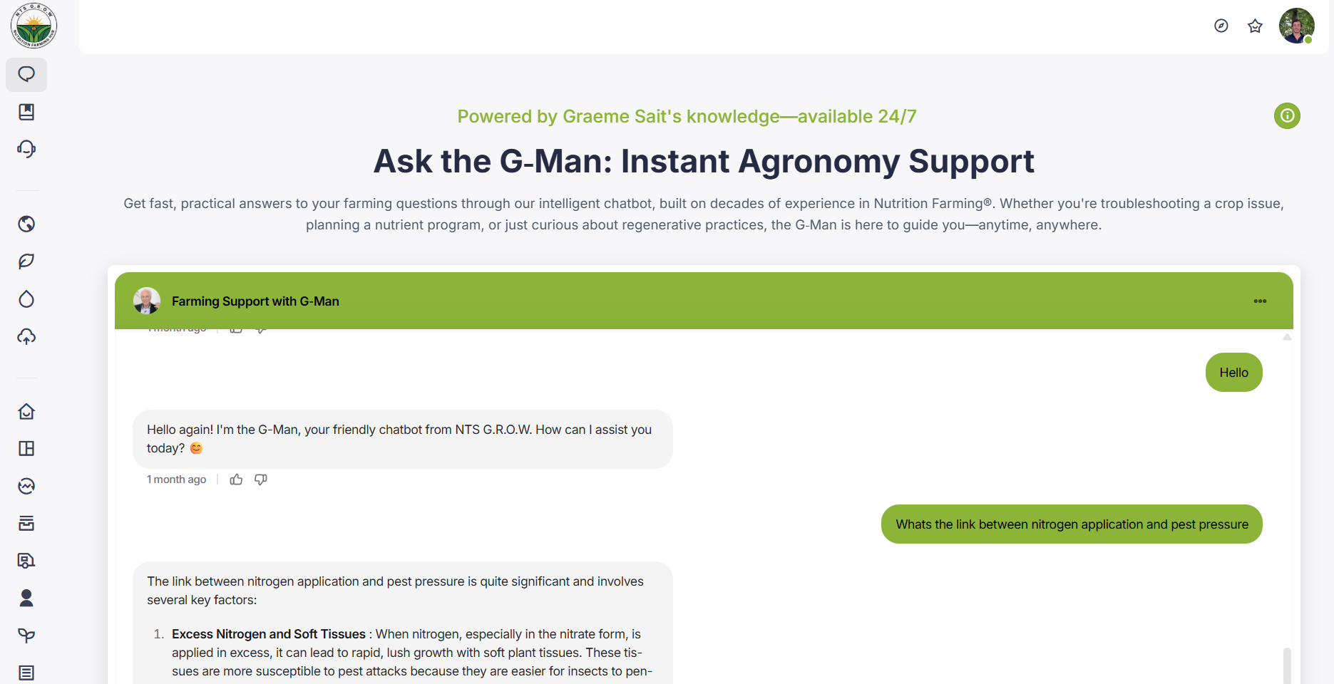 Guidance in G.R.O.W — G-Man and expert support