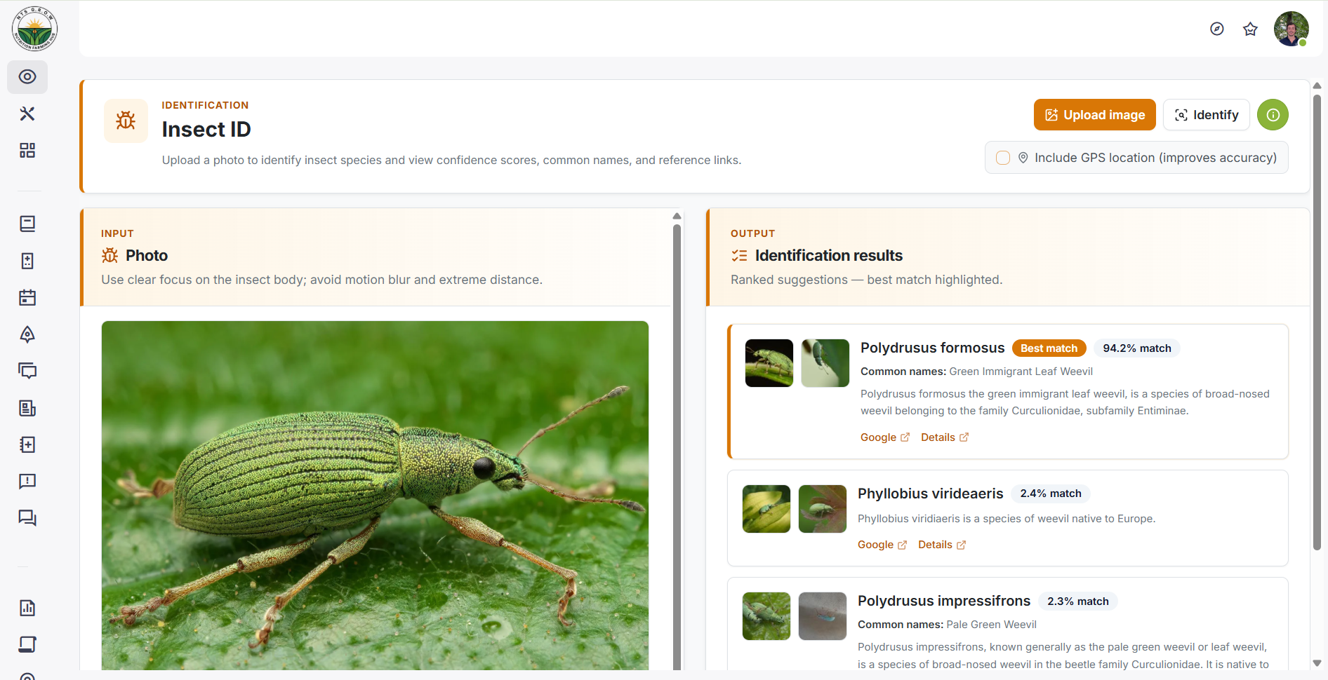 G.R.O.W Vision Plant ID, Insect ID, Mushroom ID, and Crop Health in NTS G.R.O.W Organisation