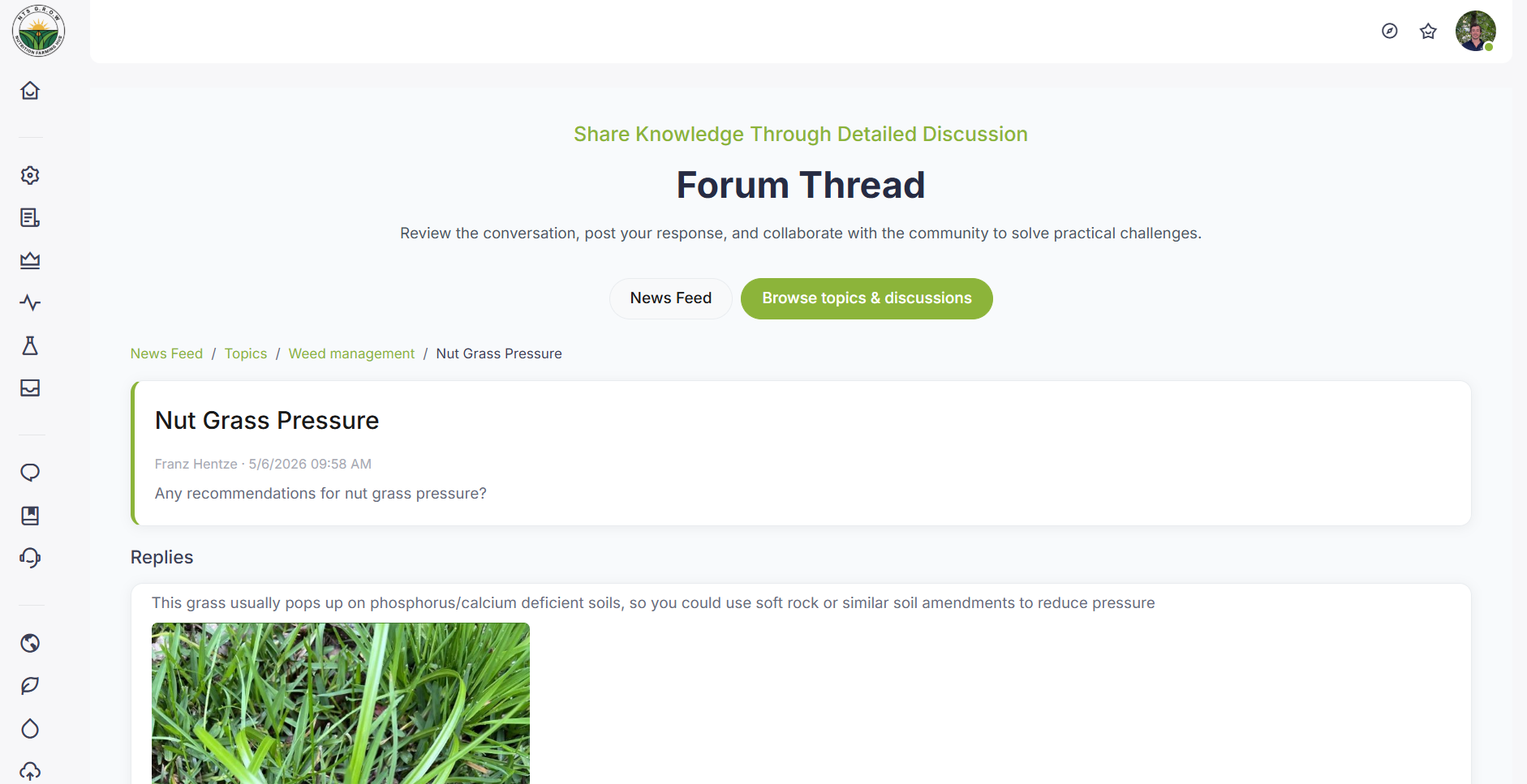 Community forum topics and discussion threads in NTS G.R.O.W Wisdom